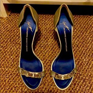 Giuseppe Zanotti silver satin heels